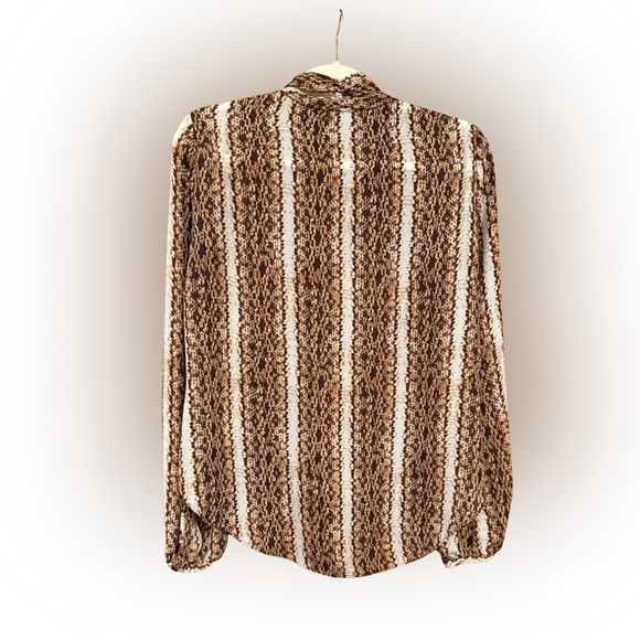 Michael Kors Animal Print Split-Neck Blouse - Picture 2 of 4